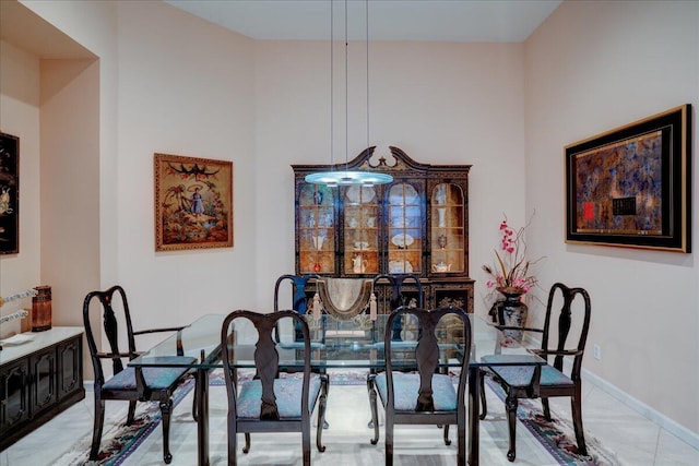 view of tiled dining space