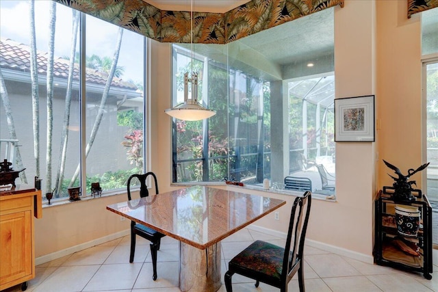 view of tiled dining space