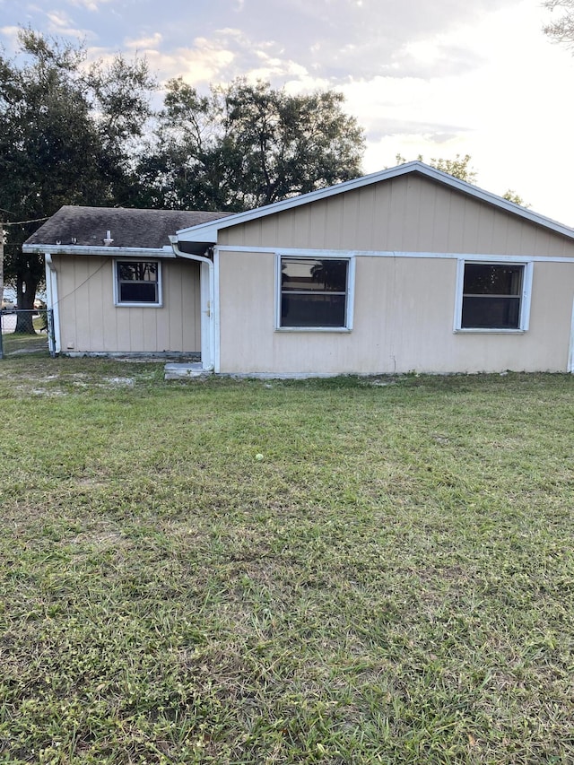 exterior space with a front lawn