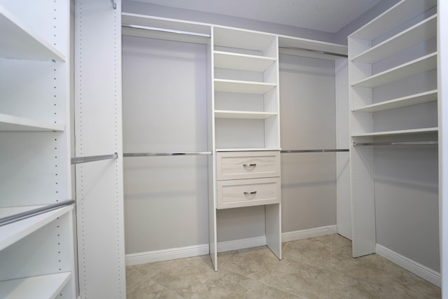 view of walk in closet