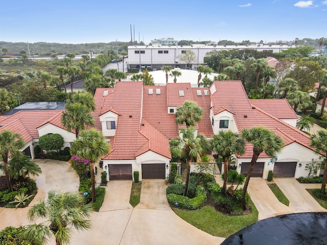 aerial view with a residential view