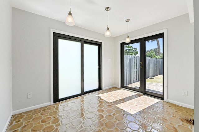 spare room with french doors