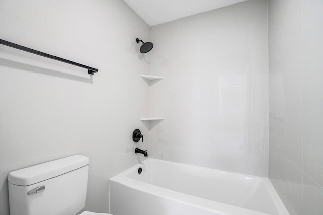 bathroom with shower / tub combination and toilet