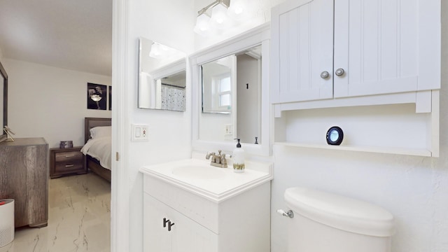 bathroom with toilet and vanity