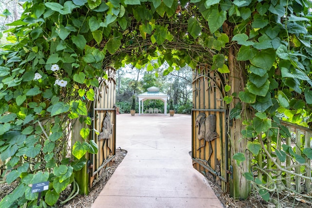 exterior space with a gazebo