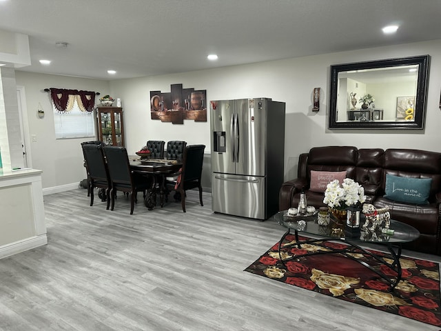 living room featuring light hardwood / wood-style floors