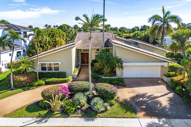 view of front of house with a garage