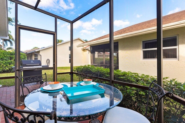 view of sunroom