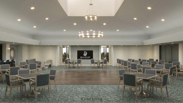 dining room featuring an inviting chandelier