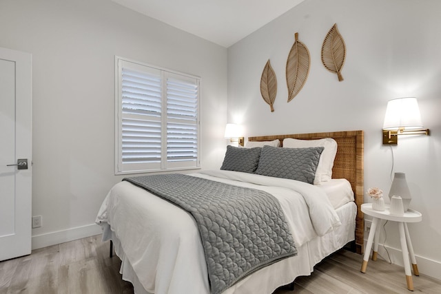 bedroom featuring light hardwood / wood-style flooring