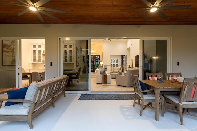 view of patio / terrace with an outdoor hangout area and ceiling fan