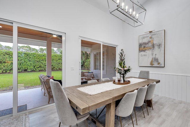 dining area featuring light hardwood / wood-style flooring