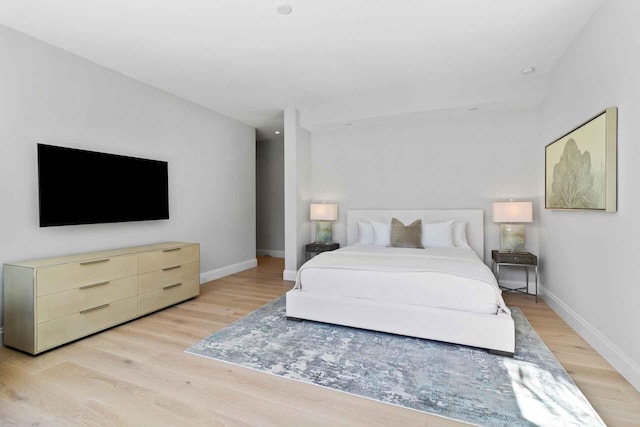 bedroom featuring light hardwood / wood-style flooring