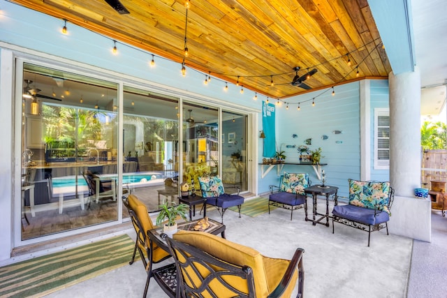 view of patio / terrace with ceiling fan