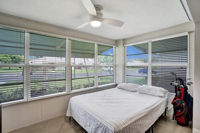 bedroom with ceiling fan