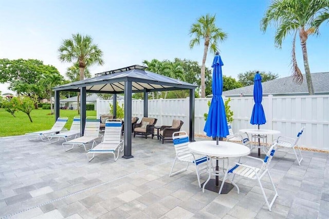 view of patio with a gazebo