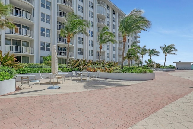 view of property's community with a patio