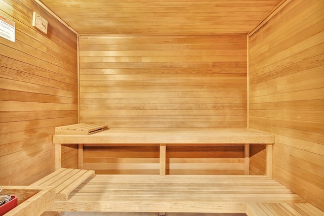 view of sauna