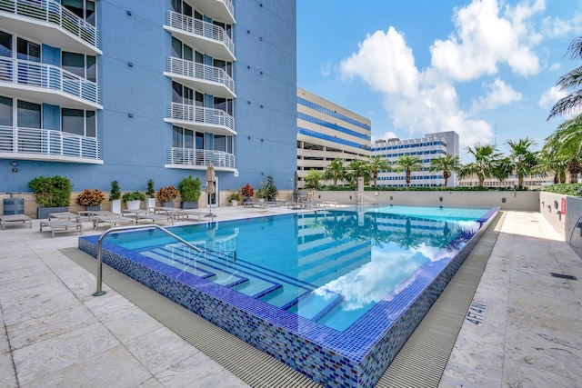 view of pool with a patio