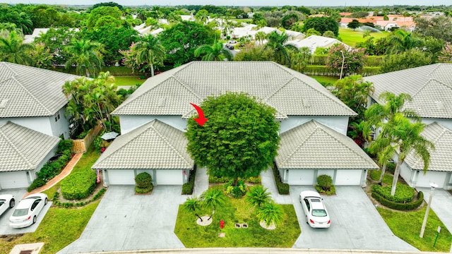 drone / aerial view with a residential view