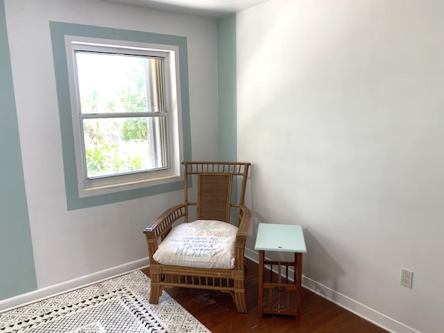 living area featuring hardwood / wood-style floors