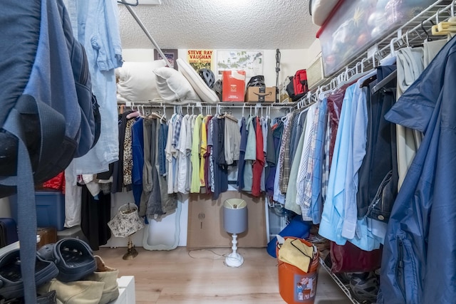 walk in closet featuring hardwood / wood-style floors