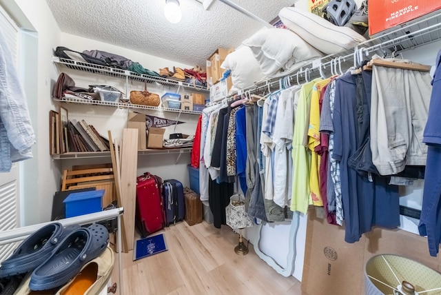 spacious closet with hardwood / wood-style flooring