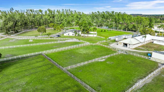 bird's eye view with a rural view