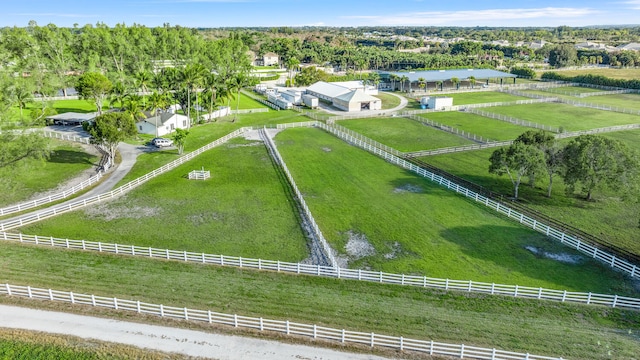 bird's eye view with a rural view