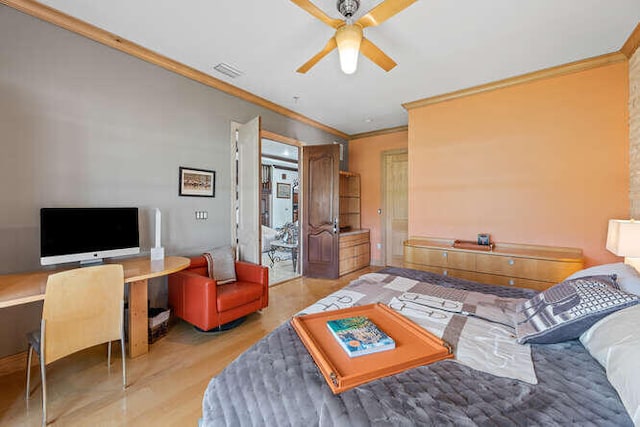 bedroom featuring crown molding