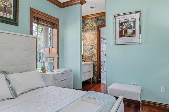 bedroom with wood-type flooring