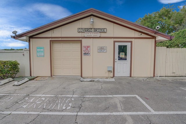 view of garage