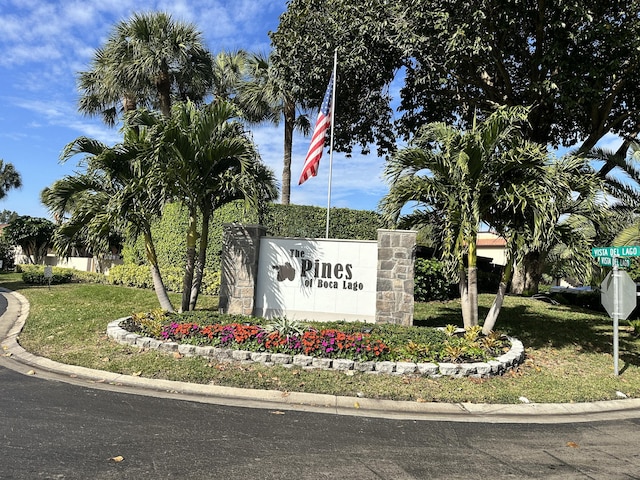 view of community sign