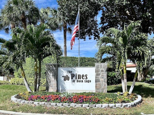 view of community sign