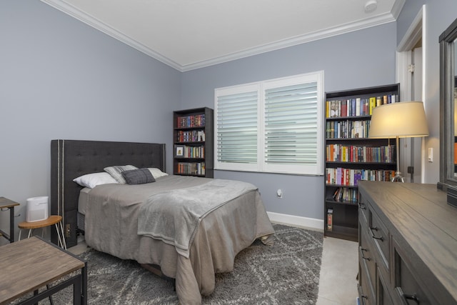 bedroom featuring ornamental molding