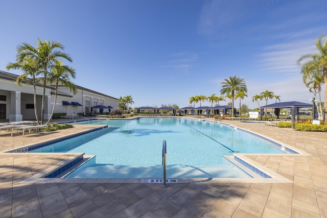 view of pool featuring a patio area