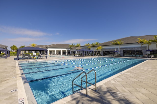 view of pool with a gazebo