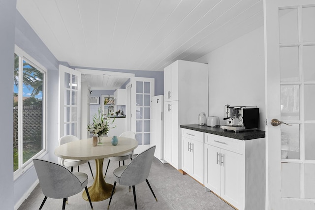 kitchen with white cabinets