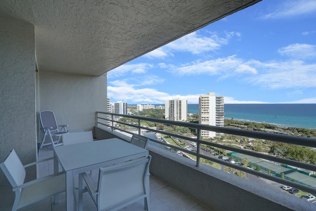 balcony with a water view