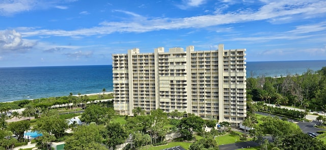 view of property with a water view