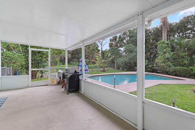 unfurnished sunroom with plenty of natural light