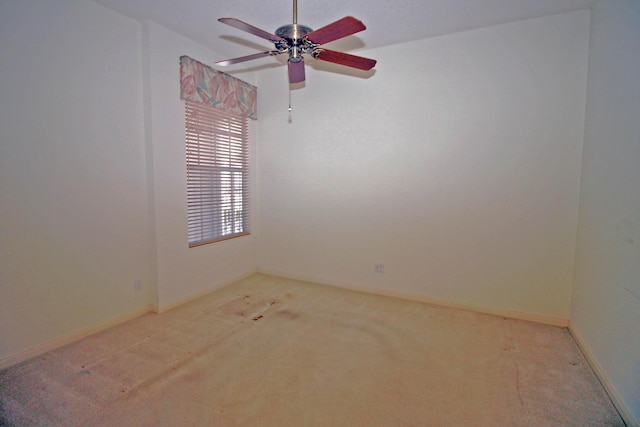 spare room featuring light carpet