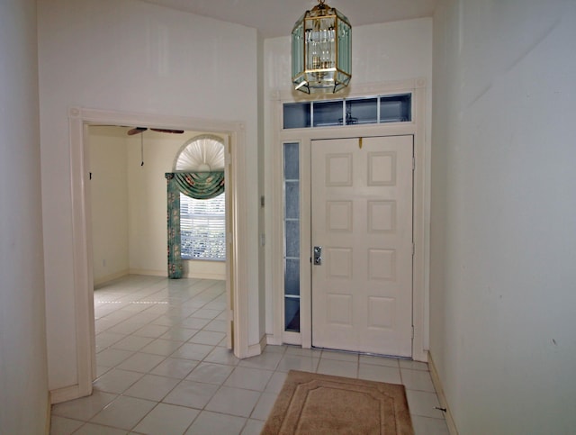 view of tiled foyer entrance