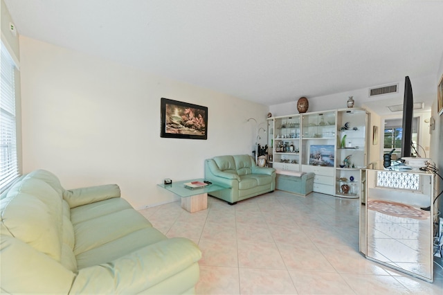 view of tiled living room