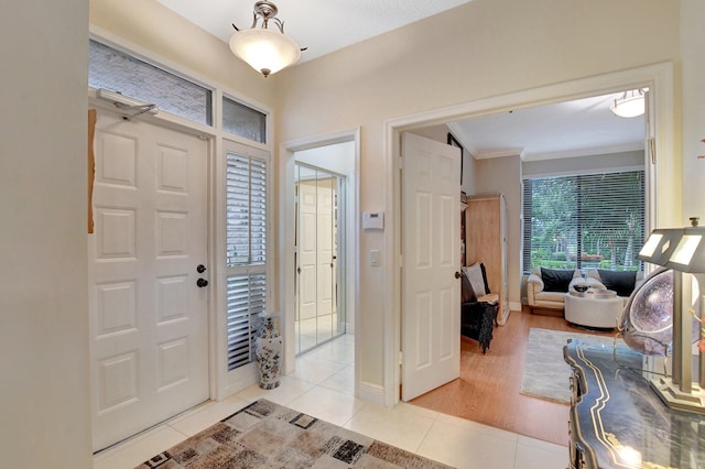 view of tiled foyer