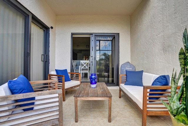 view of patio with an outdoor hangout area