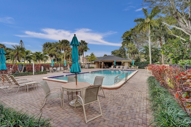 view of pool with a patio