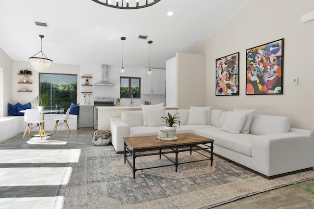 living room featuring light hardwood / wood-style floors