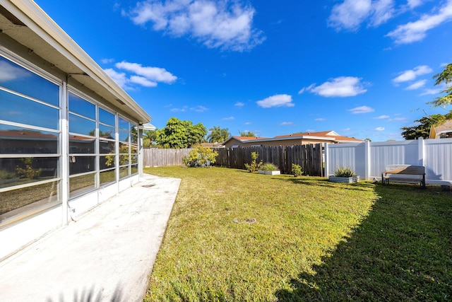 view of yard featuring a patio