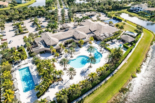 9748 Rennes Ln, Delray Beach, FL 33446 - birds eye view of property with a water view